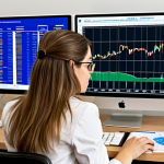 A determined French financial professional or student (gender neutral) at a desk, surrounded by a blend of traditional financial textbooks and modern digital screens. One screen displays complex financial case studies, another shows dynamic charts related to sustainable finance (ESG) and digital assets (cryptocurrencies). A subtle ticking clock or stopwatch implies time pressure, reflecting the rigorous nature of the AFP exam. The scene should convey the immense challenge and the evolving demands of modern finance, where theoretical knowledge meets practical application and new regulations.